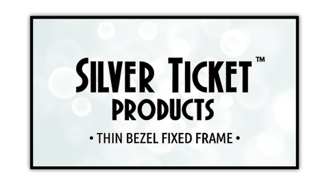S7-169106-FLARE Silver Ticket Products Thin Bezel, 106" Diagonal, 16:9 Cinema Format, 4K Ultra HD Ready, HDTV (6 Piece Fixed Frame) Projector Screen, UST Ultra Short Throw ALR Ambient Light Rejecting Material