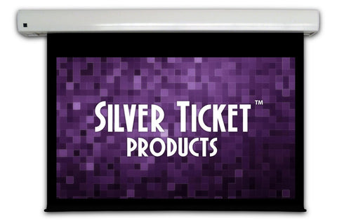 SME-169150 Silver Ticket 150" Diagonal 16:9 HDTV Wall-Mounted Electric Projector Screen White Material