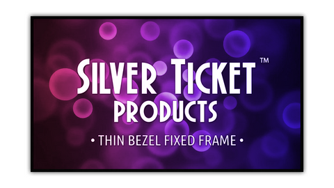 S7-169150-HC Silver Ticket Products Thin Bezel, 150" Diagonal, 16:9 Cinema Format, 4K Ultra HD Ready, HDTV (6 Piece Fixed Frame) Projector Screen, High Contrast Grey Material