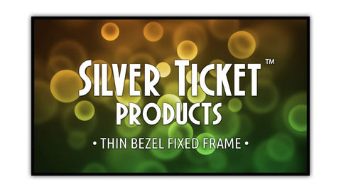 S7-169110-WAB Silver Ticket Products Thin Bezel, 110" Diagonal, 16:9 Cinema Format, 4K Ultra HD Ready, HDTV (6 Piece Fixed Frame) Projector Screen, Woven Acoustic Material With Black Backing