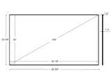 USED ACCEPTABLE S7-169106 CLEARANCE Silver Ticket Products Thin Bezel, 106" Diagonal, 16:9 Cinema Format, 4K Ultra HD Ready, HDTV (6 Piece Fixed Frame) Projector Screen, White Material