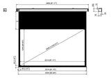 SME-169100 Silver Ticket 100" Diagonal 16:9 HDTV Wall-Mounted Electric Motorized Projector Screen White Material