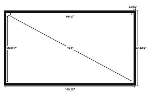 Duronic Projector Screen FFPS120/169, 120-Inch Fixed Frame Projection  Screen, Wall Mountable, +1 Gain, HD High Definition Image, 16:9 Ratio