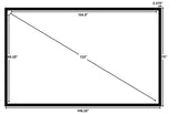 LIKE NEW STR-1610123 Silver Ticket, CLEARANCE 123" Diagonal, 16:10 Wide Format, 4K Ultra HD Ready, HDTV (6 Piece Fixed Frame) Projector Screen, White Material