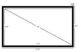 STR-16982-WVS Silver Ticket, 82" Diagonal, 3.15" 8CM 16:9 Cinema Format, 4K / 8K Ultra HD & HDR Ready, HDTV (4 Piece Fixed Frame) Projector Screen, WVS Woven Acoustic Material