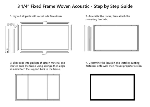 Duronic Projector Screen FFPS120/169, 120-Inch Fixed Frame Projection  Screen, Wall Mountable, +1 Gain, HD High Definition Image, 16:9 Ratio